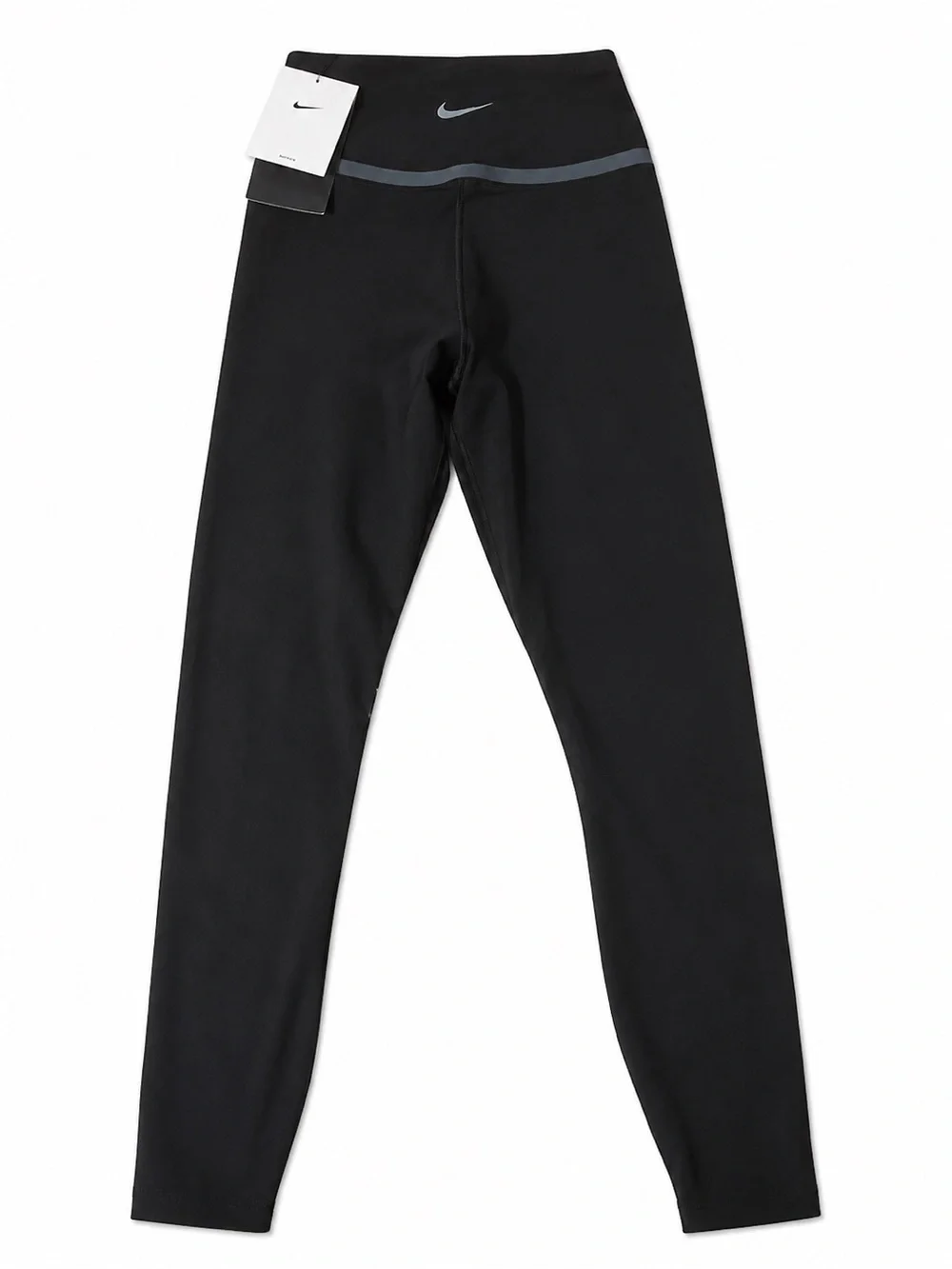 NWT Nike Girls' Black Leggings with Gray Contrast Piping Retail $70.00